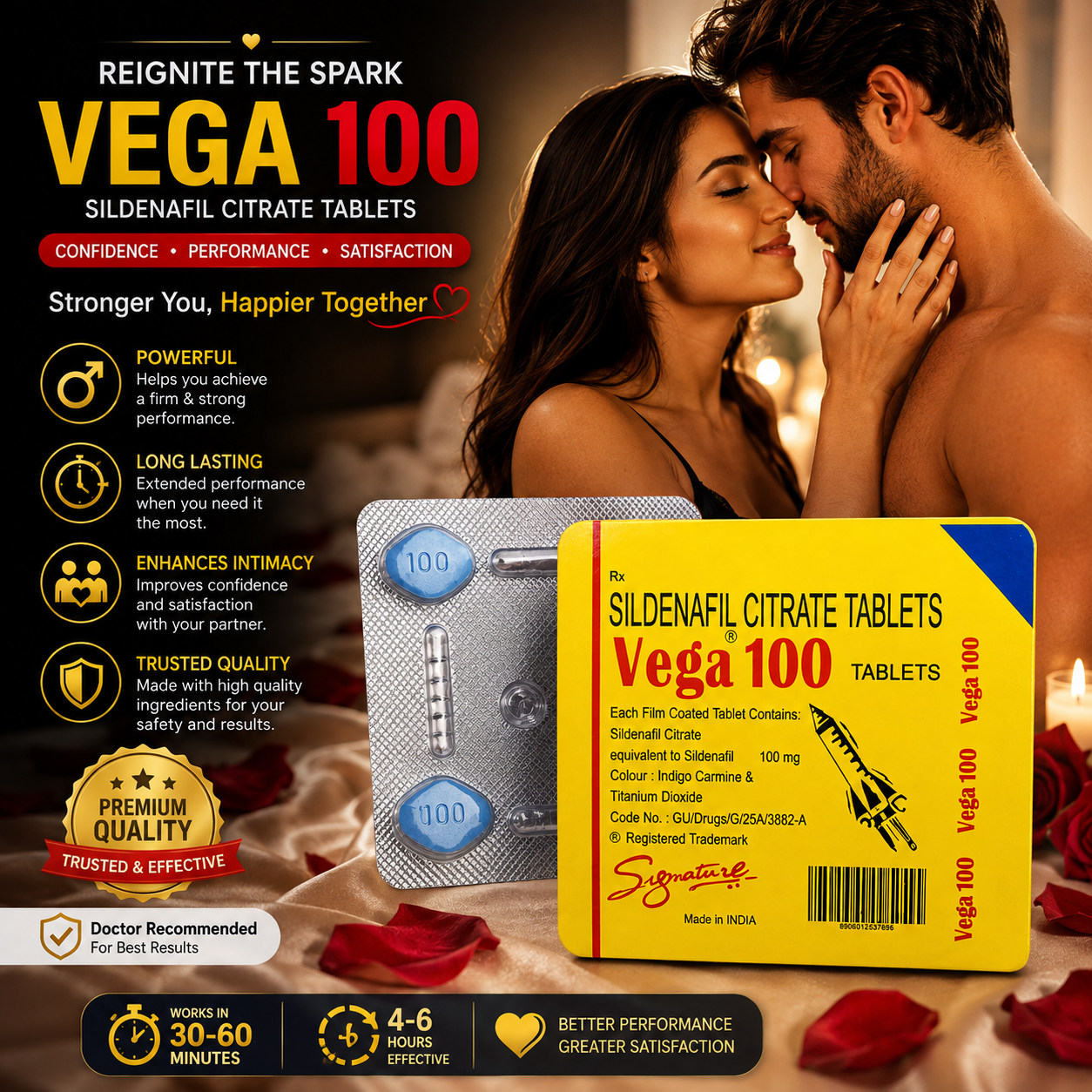 Vega 100 Indian Rocket Pills for Force 4 Tablets for Men